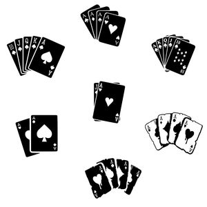 Graj w karty Gra w pokera Royal Flush Naklejka winylowa Samochód Ściana Okno Laptop