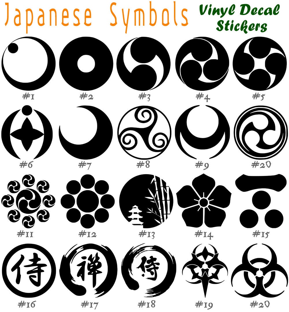 Japanese Symbols Signs Vinyl Decal Sticker Car Wall Window Laptop Etsy