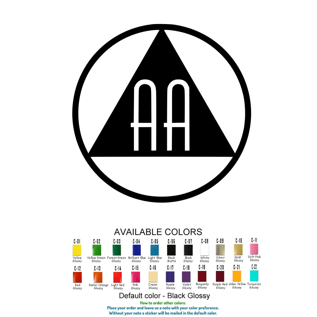 Alcohol Anonymous AA Group Support Vinyl Decal Sticker Car Wall Window ...
