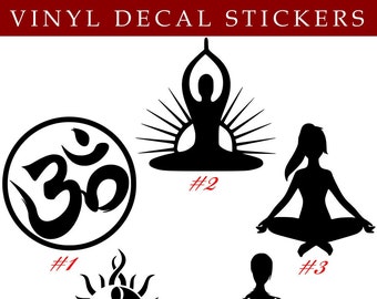 Yoga Buddha  Meditation Religion Vinyl Decal Sticker Car Wall Window Laptop Om Manifesting Peace Love