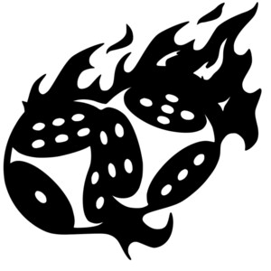 Flaming Dice Casino Games Vinyl Decal Sticker Car Wall Window Laptop