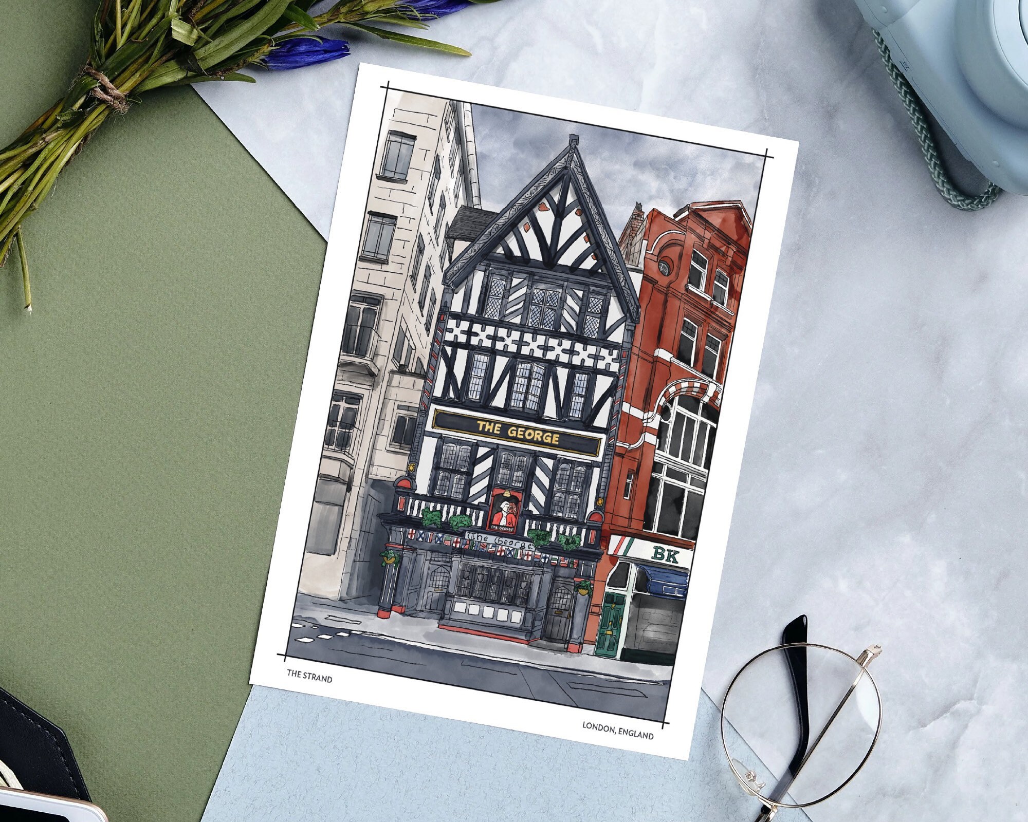 London Postcard Set 4x6 Bundle of 2 Postcards St. Pauls Cathedral