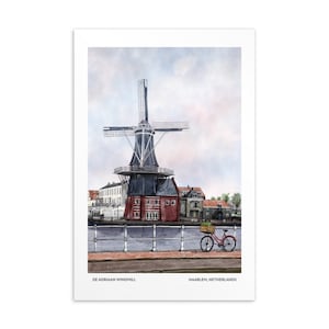 Haarlem Paesi Bassi Digital Download 4x6 pollici e 8x10 pollici / Amsterdam / Arte murale olandese / Europa Illustrazioni / Regalo per viaggiatore