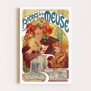 Impresiones descargables / Cartel francés / Impresión Art Nouveau / Cartel de cerveza / Cartel publicitario / Arte de pared imprimible