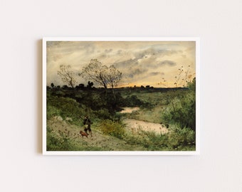 Downloadable Prints | Hunting Prints | Country Prints | Watercolor Landscape Painting | Printable Wall Art