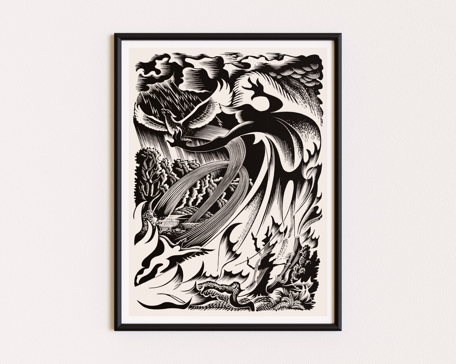 Maori Art New Zealand Art Linocut Print Retro Poster Etsy