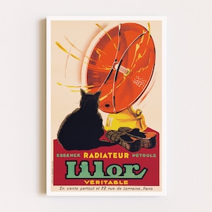 Impresiones descargables / Cartel francés / Cartel de gato negro / Carteles publicitarios / Arte de pared de animales lindos / Arte de pared imprimible