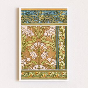 Downloadable Prints | Art Nouveau Print | Flower Illustration | Daffodil Print | Botanical Prints | Printable Wall Art