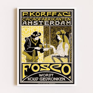 Herunterladbare Drucke | Vintage Poster | Jugendstil Print | Holländische Schokolade Poster | Anzeige Poster | Druckbare Kunst