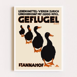 Herunterladbare Drucke | Retro Poster | Ente Dekor | Modernes Bauernhaus | Anzeige Poster | Minimalistische Kunst | Druckbare Kunst