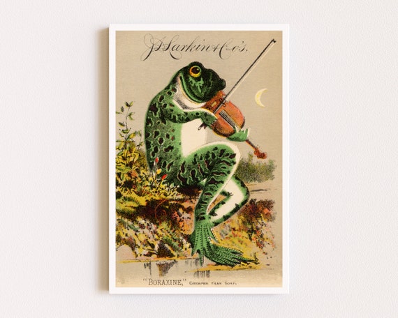 Downloadable Prints | Frog Poster | Cute Animal Prints | Cottagecore Decor | Vintage Ad Poster | Printable Wall Art