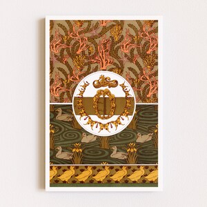 Downloadable Prints | French Decor | Art Nouveau Print | Vintage Illustration | Pattern Art Print | Printable Wall Art