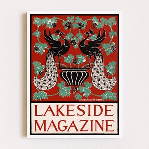 Herunterladbare Drucke | Vintage Poster | Jugendstil Print | Pfau Druck | Magazin Cover | Anzeige Poster | Druckbare Kunst