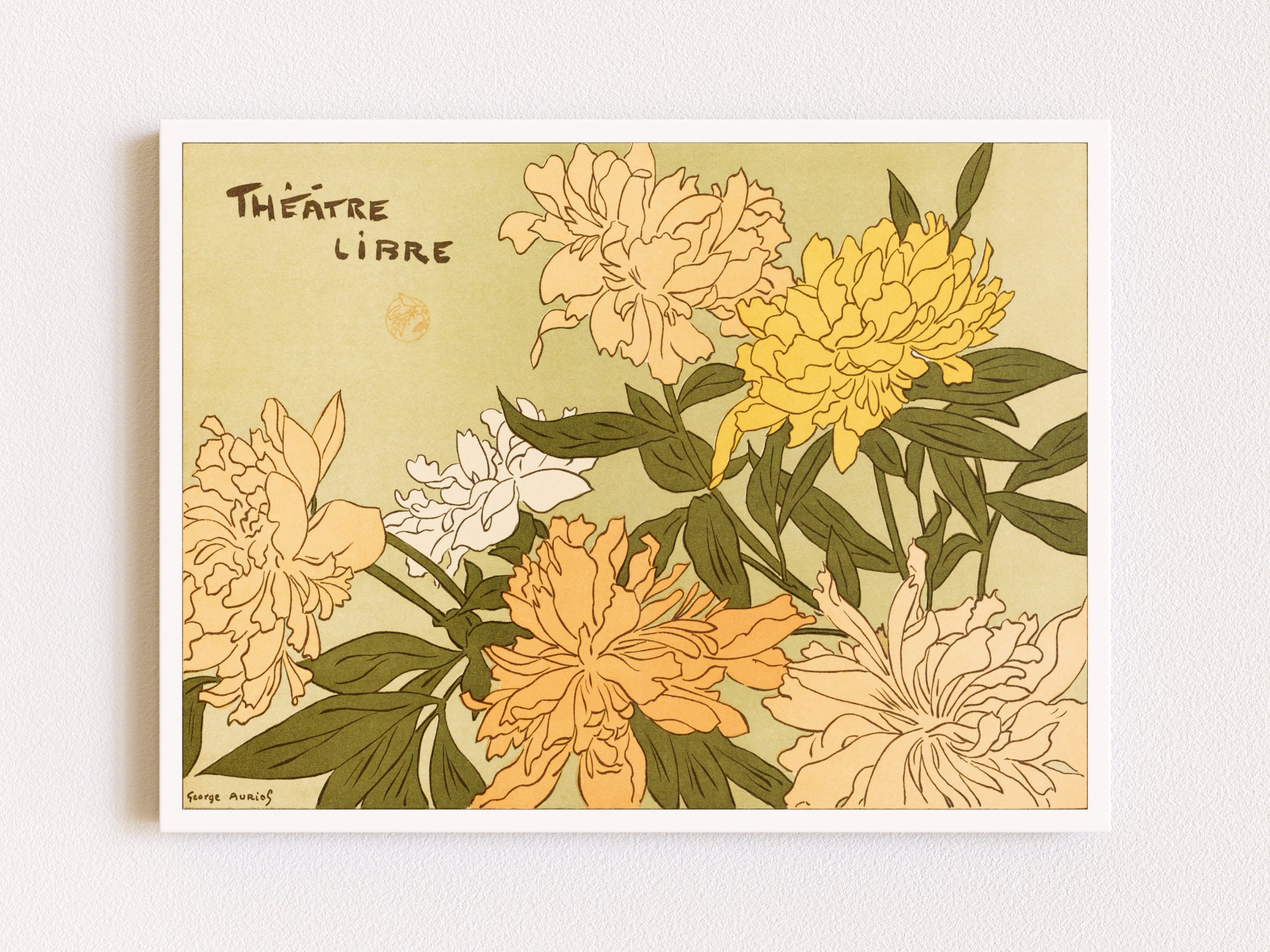 French Country Decor French Botanical Art Nouveau Poster Digital