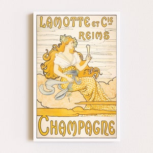 Herunterladbare Drucke | Französisches Poster | Jugendstil Print | Champagner Werbe-Poster | Alkohol Druck | Druckbare Kunst