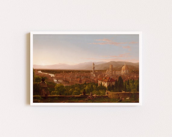 Downloadable Prints | Oil Painting Print | Florence City Wall Art | Italian Landscape | Printable Wall Art