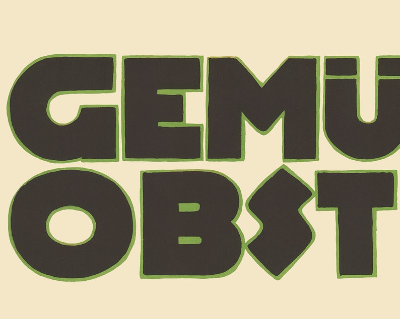 May include: Black and green text on a cream background reads "GEM&Uuml;SOBST".