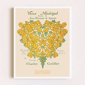 Downloadable Prints | Art Nouveau Print | French Poster | Vintage Floral Print | French Botanical Prints | Printable Wall Art