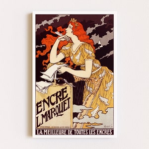 Herunterladbare Drucke | Französisches Poster | Jugendstil Print | Anzeige Poster | Boho Rothaarige Print | Druckbare Kunst