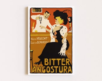 Downloadable Prints | Vintage Alcohol Poster | Art Nouveau Print | Bar Art | Advertising Posters | Angostura Bitter | Printable Wall Art