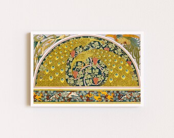 Impresiones descargables / Impresión Art Nouveau / Impresión de pavo real / Arte de pared ecléctico / Arte de pared colorido / Arte de pared imprimible