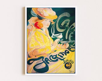 Downloadbare afdrukken | Franse affiche | Vintage koffieposter | Café afdrukken | Advertentieposter | Afdrukbare muurkunst
