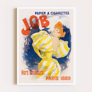 Impresiones descargables / Cartel francés / Mujer fumando / Cartel publicitario de cigarrillos / Cartel de mujer vintage / Arte de pared imprimible