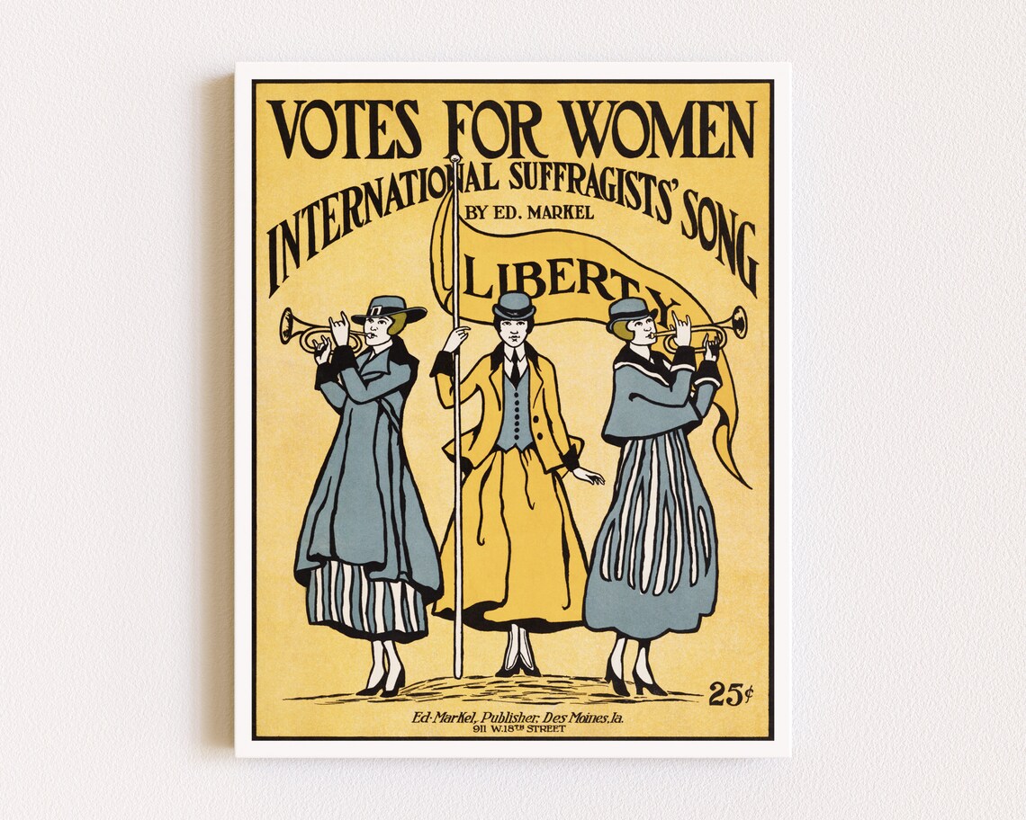Downloadable Prints Suffragette Votes For Women Feminist Print 