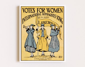 Stampe scaricabili/Suffragette/Voti per le donne/Stampa femminista/Poster vintage/Arte da parete stampabile