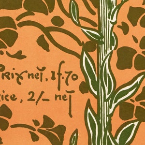 May include: An orange and brown floral design with a vertical green and white striped element. The image includes the text "Prix net. 1f.70" and "Price, 2/- net" in a handwritten style.
