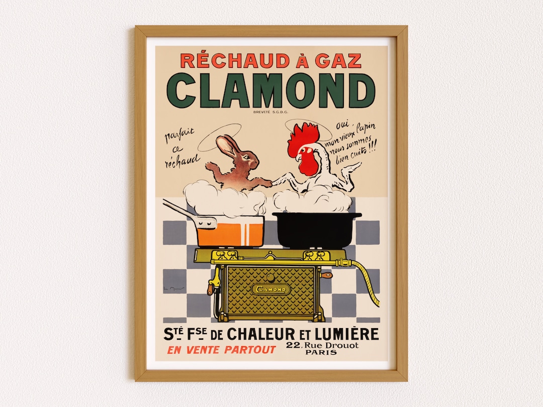 Downloadable Prints French Kitchen Poster Vintage Food Print Rooster ...
