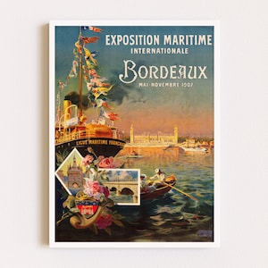 Impresiones descargables / Cartel de viaje / Burdeos / Cartel francés / Cartel publicitario / Arte de pared imprimible