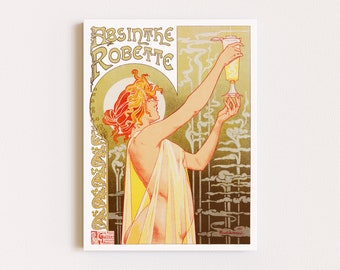 Herunterladbare Drucke | Jugendstil Print | Französisches Poster | Poster mit Absinth | Bar-Kunst | Alkohol-Werbung Poster | Druckbare Kunst