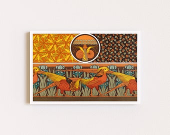 Impresiones descargables / Impresión Art Nouveau / Impresión de faisán / Impresiones de pájaros vintage / Arte de pared colorido / Arte de pared imprimible