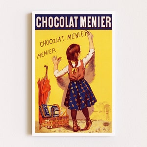 Herunterladbare Drucke | Französisches Poster | Chocolat Menier Mädchen | Anzeige Poster | Vintage Food Poster | Druckbare Kunst