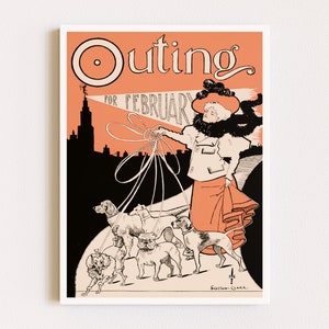 Herunterladbare Drucke | Vintage Poster | Hunde Druck | Girly Wandkunst | Ästhetische Wandkunst | Rosa Wandkunst | Druckbare Kunst