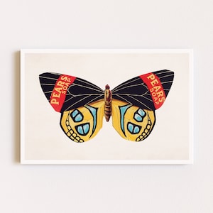 Herunterladbare Drucke | Schmetterling Wandkunst | Vintage Poster | Antike Seifen-Werbung | Eklektisches Dekor | Druckbare Kunst