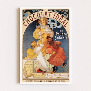 Herunterladbare Drucke | Französisches Poster | Jugendstil Print | Vintage Food Poster | Heiße Schokolade | Anzeige Poster | Druckbare Kunst