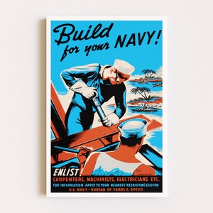 Herunterladbare Drucke | Poster Meeresbienen | Marine-Propaganda-Plakat | Retro Poster | Anzeige Poster | Druckbare Kunst