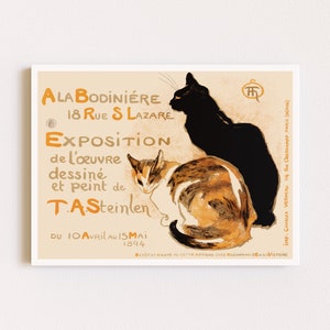 Impresiones descargables / Cartel francés / Cartel de gato vintage / Cartel de exposición Steinlen / Cartel publicitario / Arte de pared imprimible
