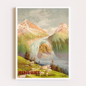 Downloadable Prints | Travel Poster | French Poster | Ad Poster | Mont Blanc Poster | Mountain Print | Printable Wall Art