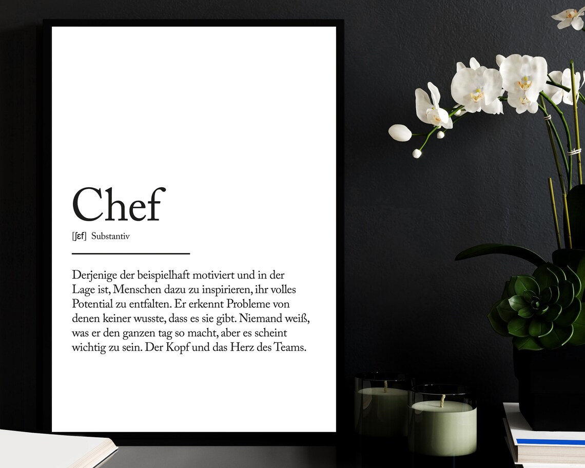 Chef Definition: DinA4 Poster / DinA3 Poster Poster für | Etsy