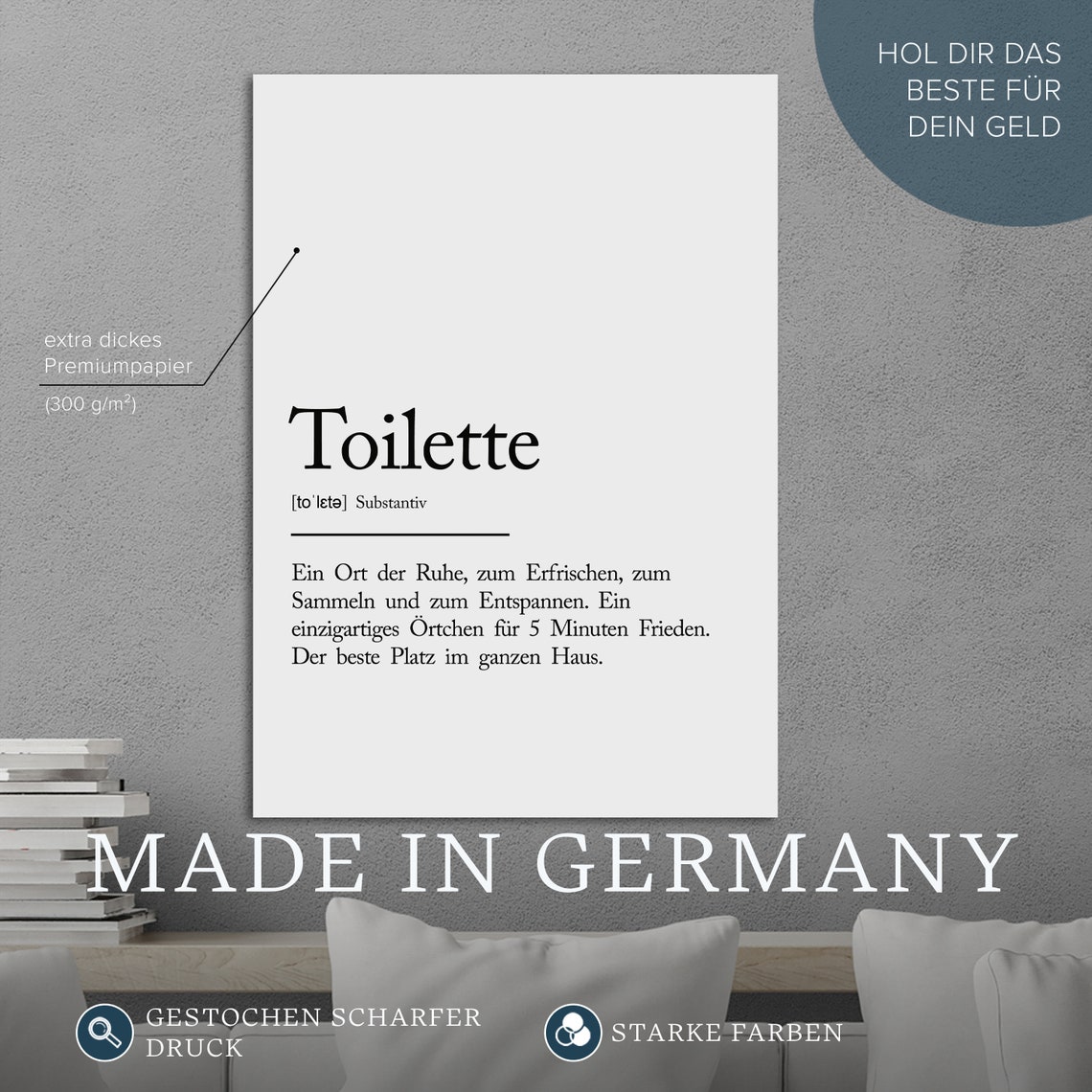 Toilette Definition DinA4 Poster / DinA3 Poster Design Etsy Schweiz