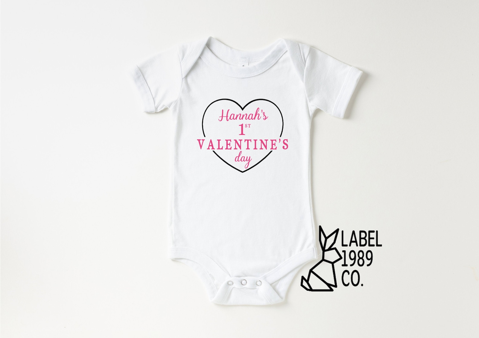 First Valentine's Day Baby Onesie® Valentines Day Name Etsy