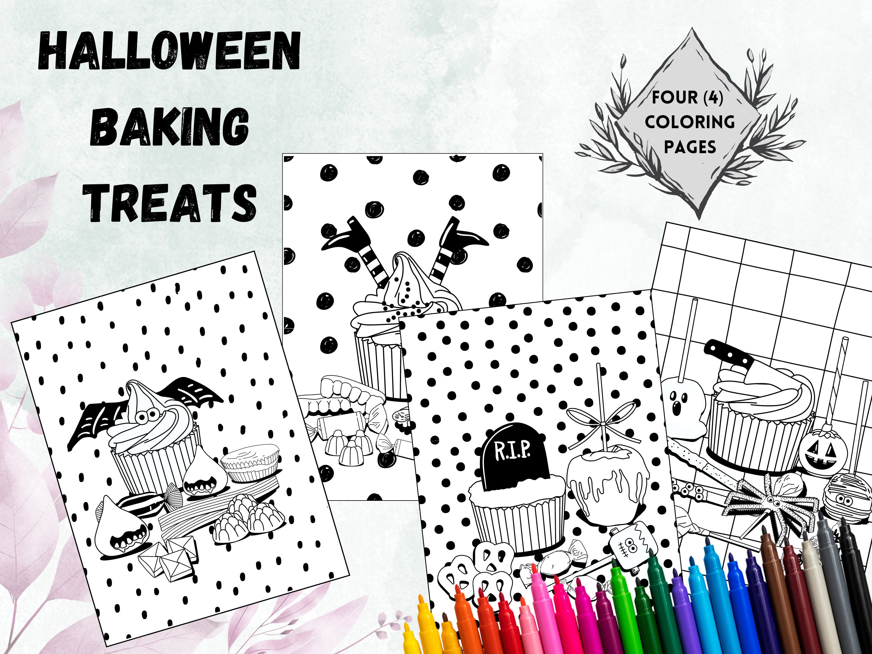Halloween Coloring Pages Adult Printable Coloring Pages Etsy