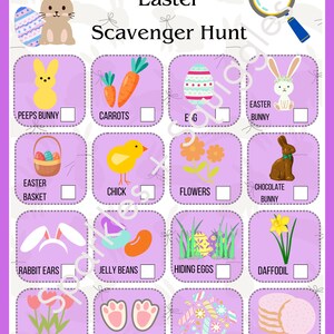 Easter Scavenger Hunt Printable for Kids | Easter Game Instant Download ...