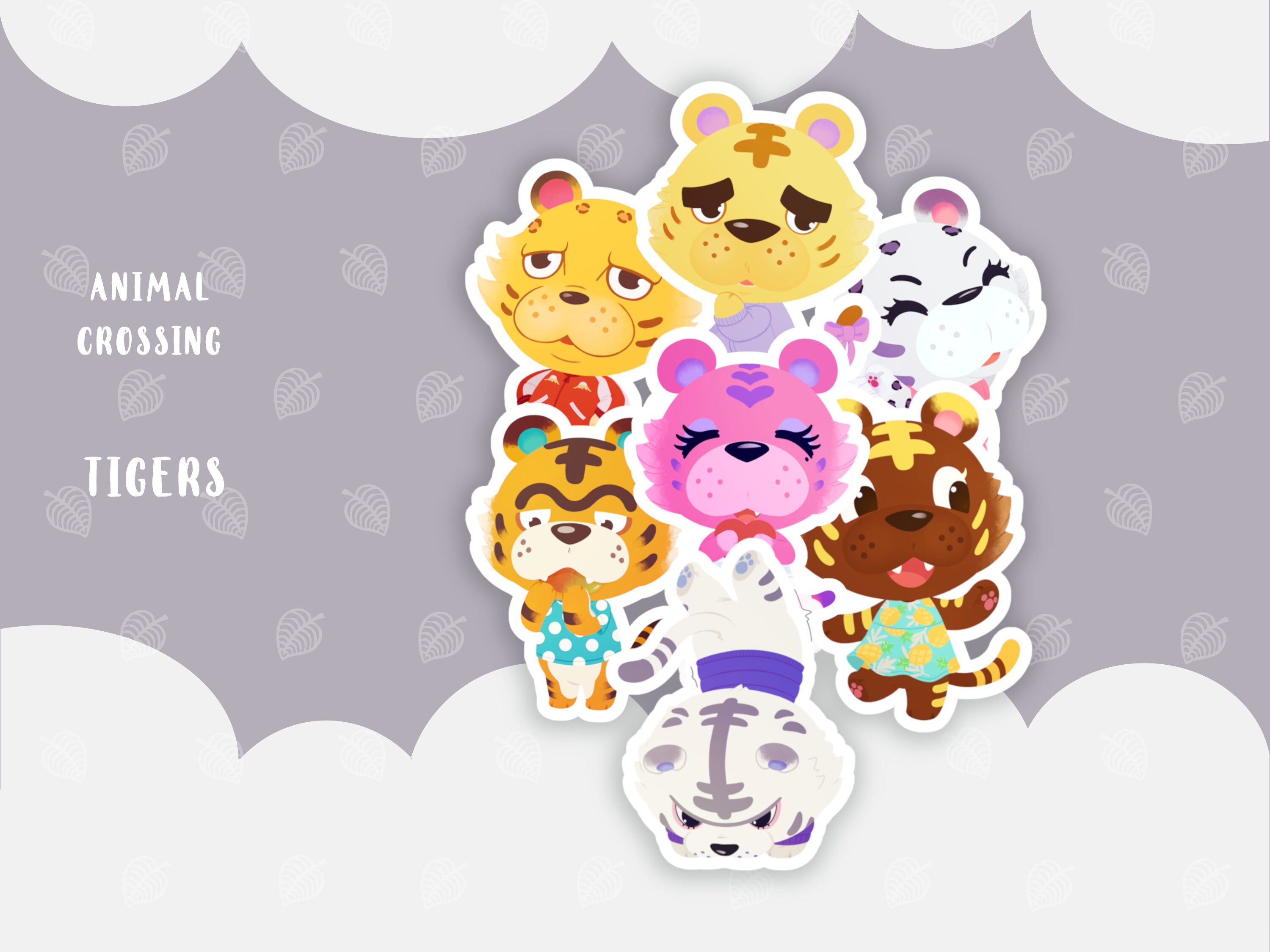ACNH collection TIGERS matte vinyl stickers Etsy