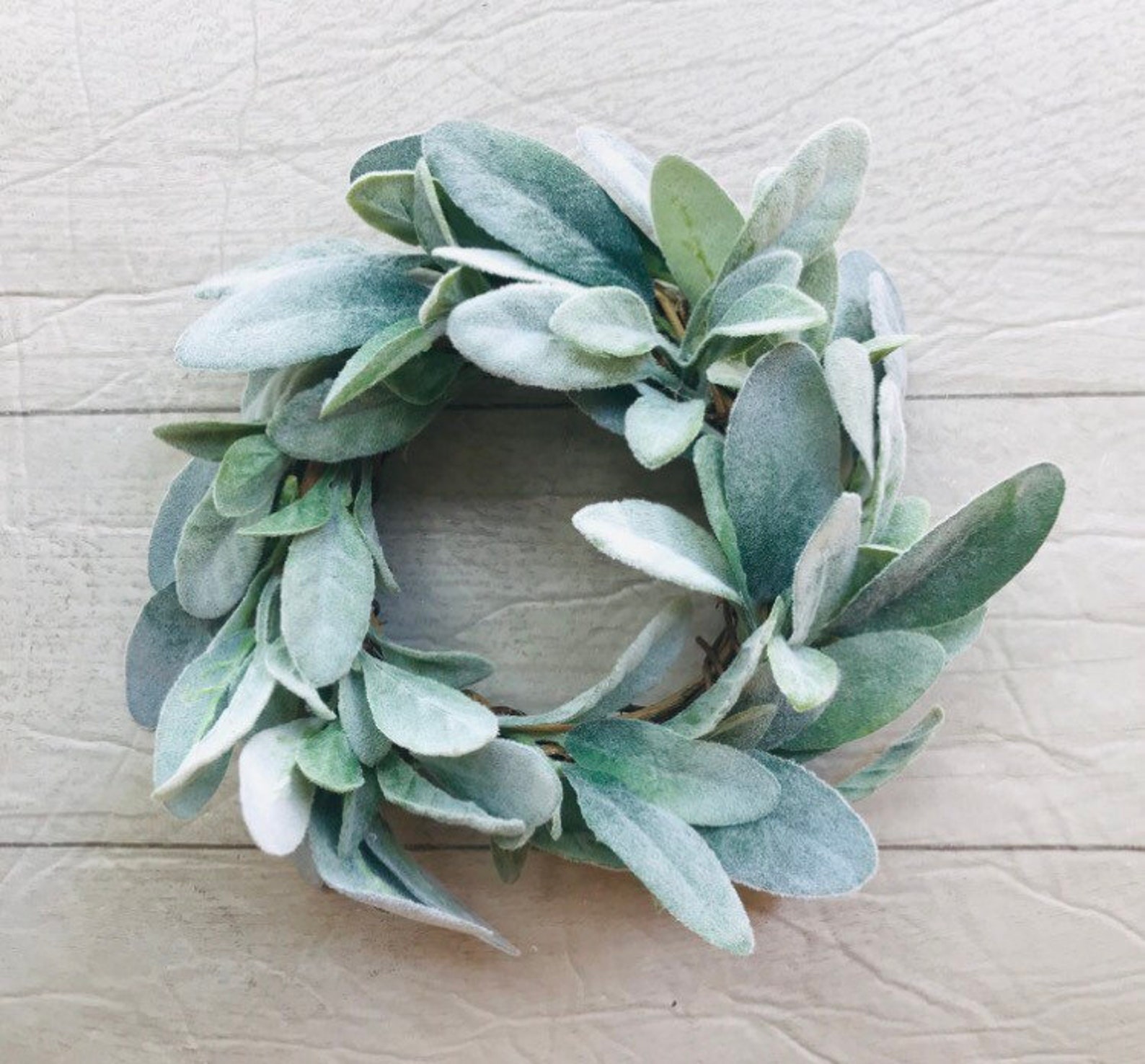 Lambs Ear Year Round Front Door Wreath, Farmhouse Spring Summer Wreath ...