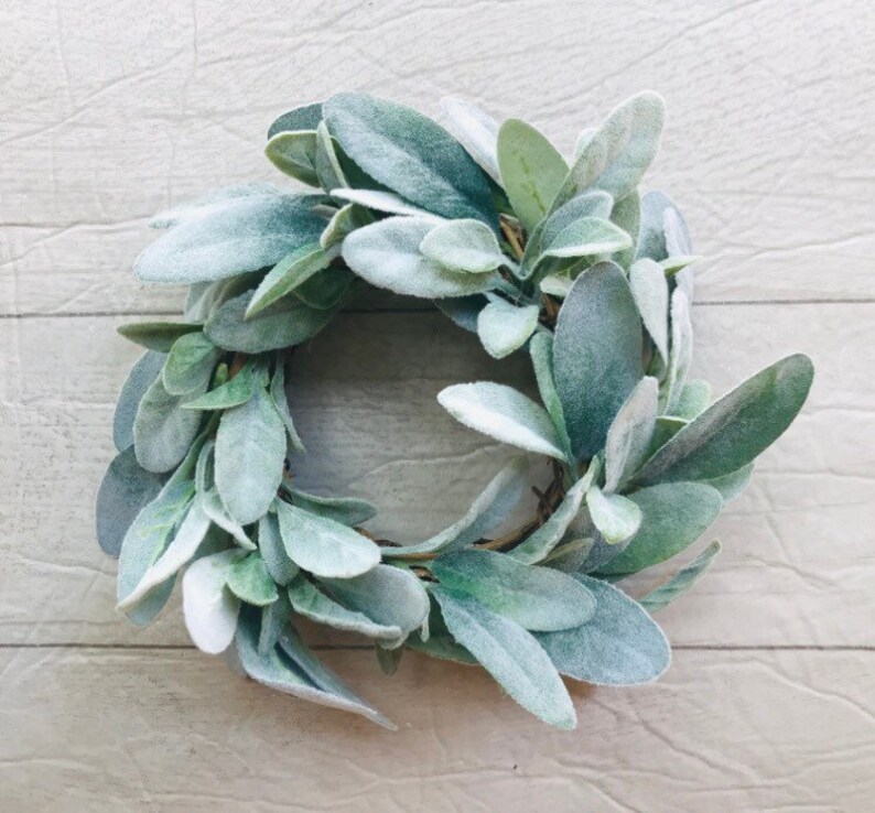 Lambs Ear Year Round Front Door Wreath, Farmhouse Spring Summer Wreath ...