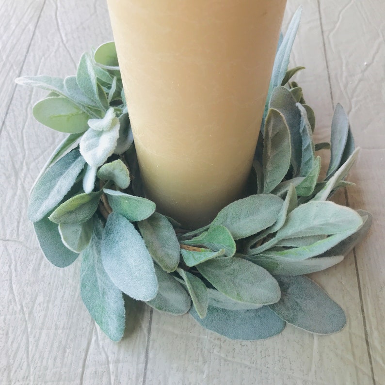 Lambs Ear Year Round Front Door Wreath, Farmhouse Spring Summer Wreath ...